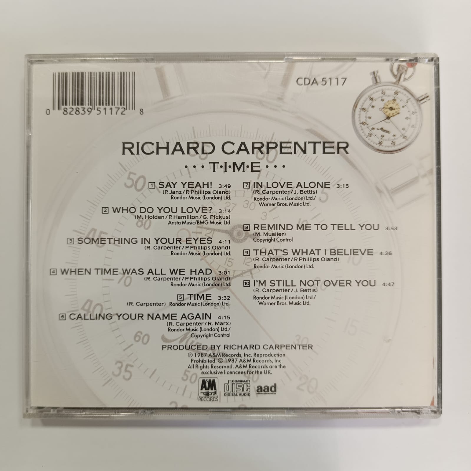 Richard Carpenter - Time album cover - Imagen 2
